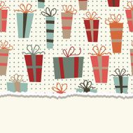retro card with colorful gifts N2