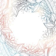 Colored Floral Background Hand Drawn Texture with Flowers N23