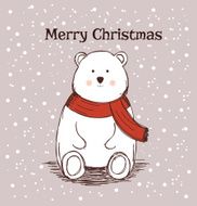 Christmas card with cute bear N3