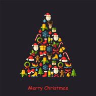 Christmas vector background with flat icons N4