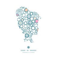 Vector colorful bubbles girl portrait silhouette pattern frame