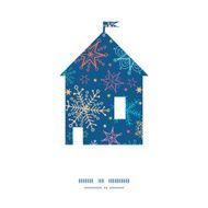 Vector colorful doodle snowflakes house silhouette pattern frame