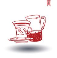 Tea icon Hand drawn vector illustration N7