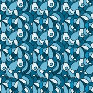 Blue colored abstract seamless ornamental pattern