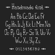 Simple monochrome hand drawn font Complete abc alphabet set Letters