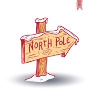 North Pole sign vector illustration N2
