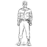 Vector Sketch Service Man