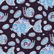 Fishes Seamless pattern N12