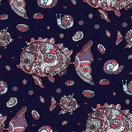 Fishes Seamless pattern N13