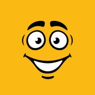 Cartoom Smile on Orange Background Vector N2