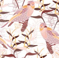 Seamless floral pattern with birds N7