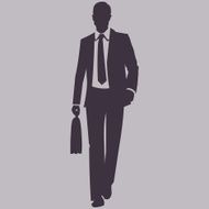 Vector Single Silhouette of Business Man N5