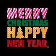 Greeting card Happy new year Merry christmas Typography