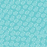 Turquoise bird seamless pattern