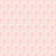 Pink simple cupcake seamless pattern