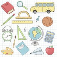 Vector School icons set N4