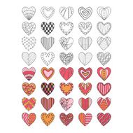 Set of hand drawn heart symbols N2