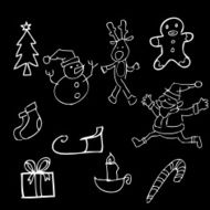 Christmas doodle on blackboard
