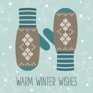 Vintage knitted mittens