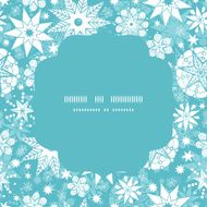 Vector decorative frost Christmas snowflake silhouette pattern frame card template N13