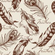 Vintage feather seamless pattern