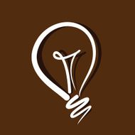 light bulb vector on brown background