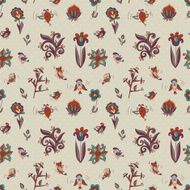 flowers and birds seamless texture pattern N19