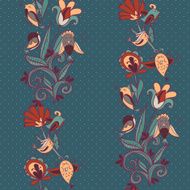 flowers and birds seamless texture pattern N20