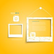 Vector white frames on the yellow wall N15