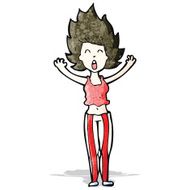 cartoon woman waking from nightmare N7