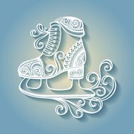 Beautiful Ornate Winter Skates (Vector)