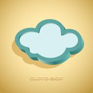 Retro card with cloud sign N2