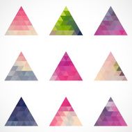 set of abstract triangle pattern icon