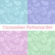Vector paisley seamless patterns set in pastel colors
