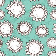 hand drawn sunflower pattern N3