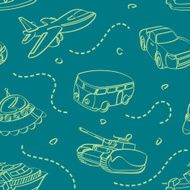 Transportation Toys Seamless Background
