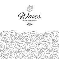 Black and white waves backdrop