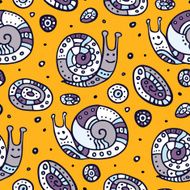 Seamless pattern of cartoon snails N4