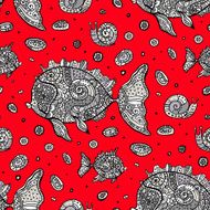 Fishes Seamless pattern N14