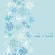 Vector falling snow vertical frame seamless pattern background