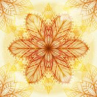 Hand drawn circular beige ornament N28