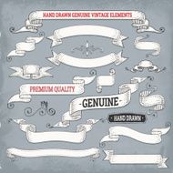 Hand Drawn Retro Labels and Ribbons N3