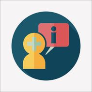 medical speech flat icon with long shadow N16