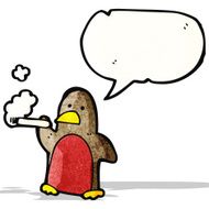 cartoon robin smoking cigarette N4
