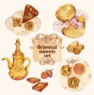 Oriental sweets colored set