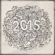 2015 year hand lettering and doodles elements background N6
