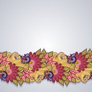 Colored Floral Background Hand Drawn Texture with Flowers N25