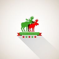 Merry Christmas and happy New Year retro stylized card N6