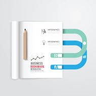 infographic book open with bookmark concept business template