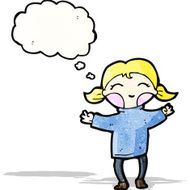 happy blond cartoon girl N2